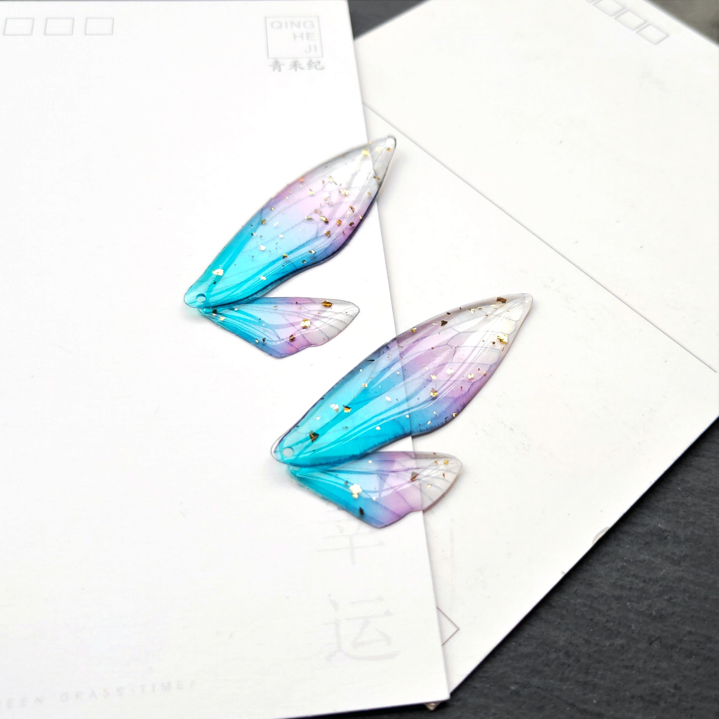 手工制作diy耳环发饰材料 单翅膀蜻蜓翼饰品吊坠配件古风发簪步摇产品图