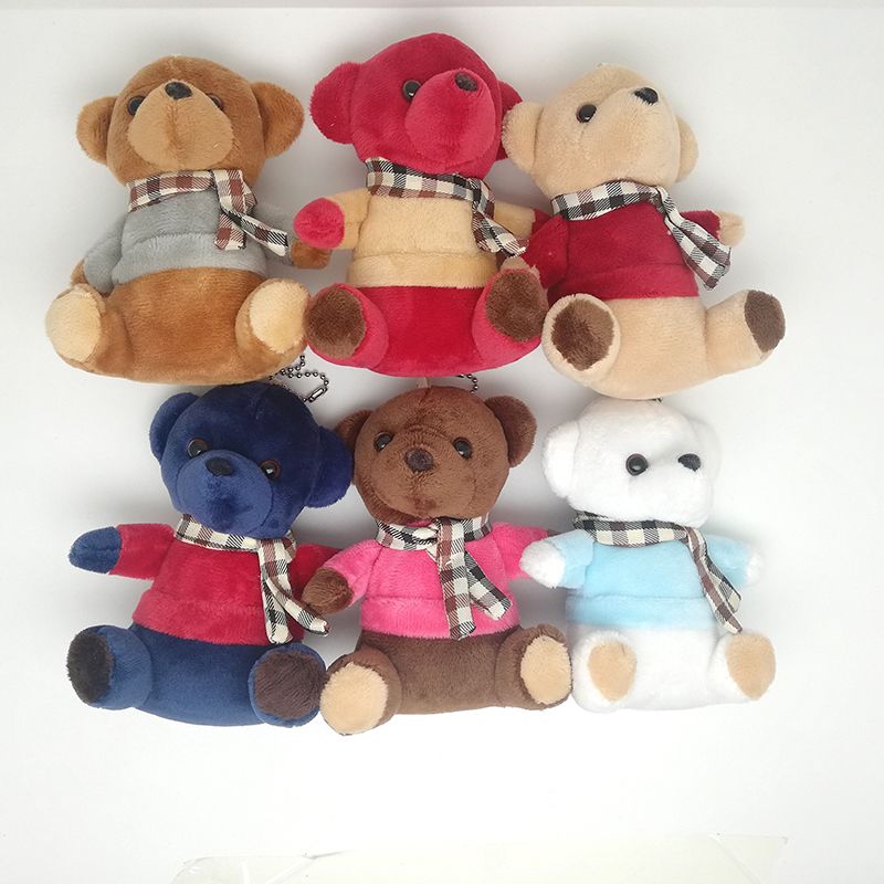 Cute little stuffed bear pendant car keychain backpack pendant wedding gifts throwing clothing accessories doll thumbnail
