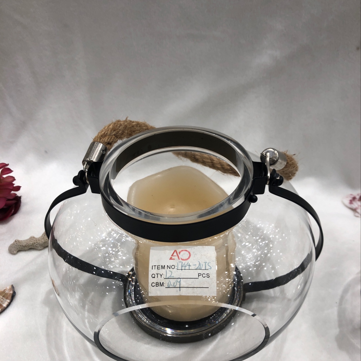 义乌好货简约时尚永生花铁艺玻璃花器蜡烛玻璃器皿