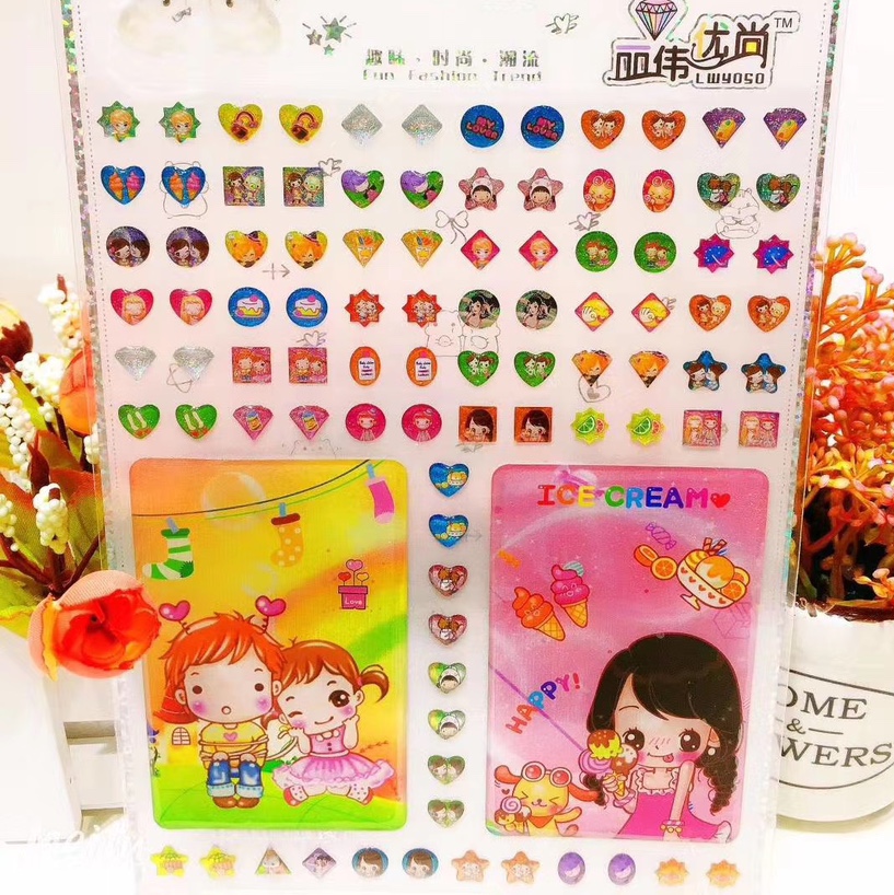 YOSO128水晶卡贴之恋系列 版面多套混搭 装箱1600精致好卖款。贴笔记本，公交卡上