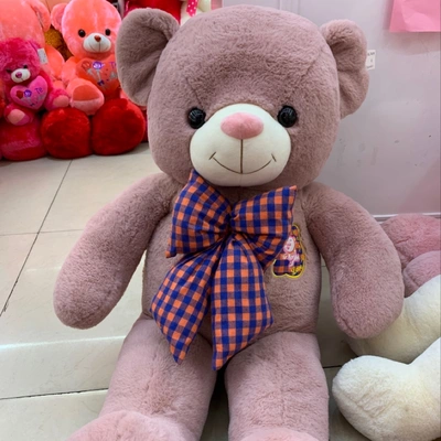 Plaid Tie 80Cm Real Foreign Trade For Cartoon Toys Plush Toy Plush Doll Plush Doll Plush Toy Bear Wholesale