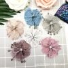Clothing hejab hat DIY accessories Accessories Korean version of copper wire crystal beaded embroidery mesh plate decorative flowers thumbnail