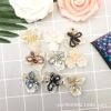 Hairpin DIY ornament accessories Crystal beaded hand - made gel drop shamrock garment brooch earring accessories