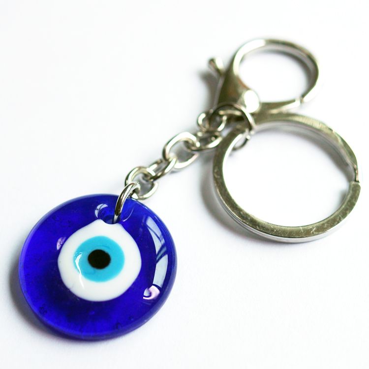 Blue eye keychain, glass handcrafted pendant, evil eye jewelry. We accept foreign trade orders but do not sell undefined