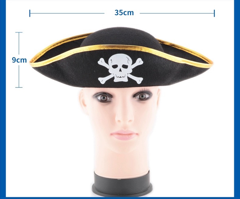 万圣节海盗船长帽海盗演出道具帽加勒比海盗船长帽子万圣节帽子详情图2