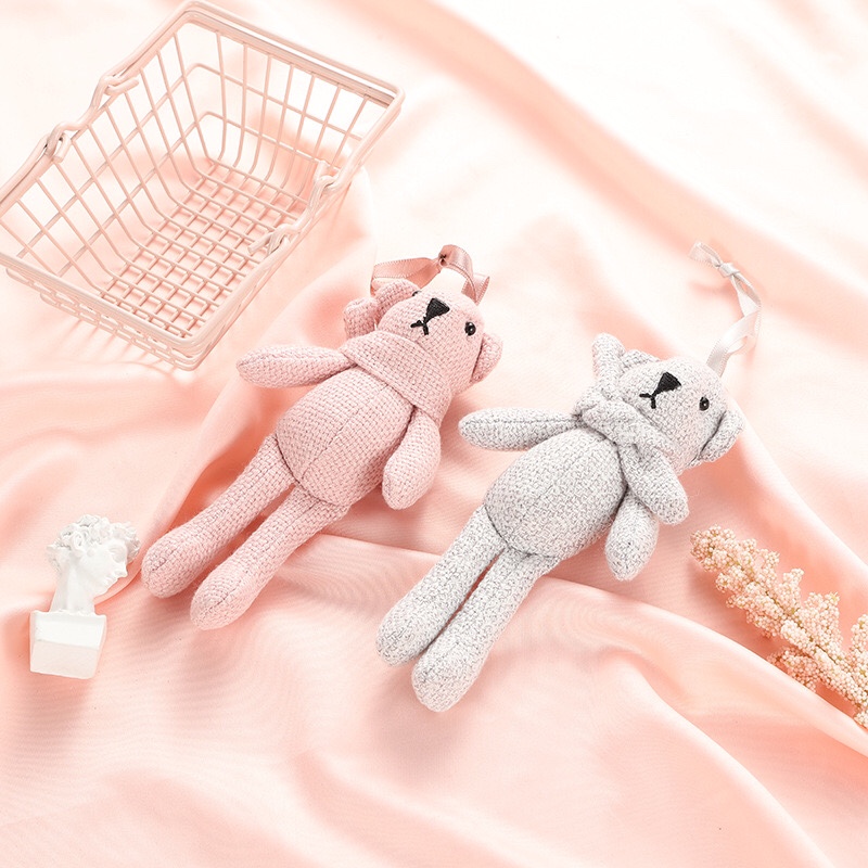New adorable cambric bear Teddy bear doll little bear keychain purse pendant bouquet gift box wedding gift thumbnail