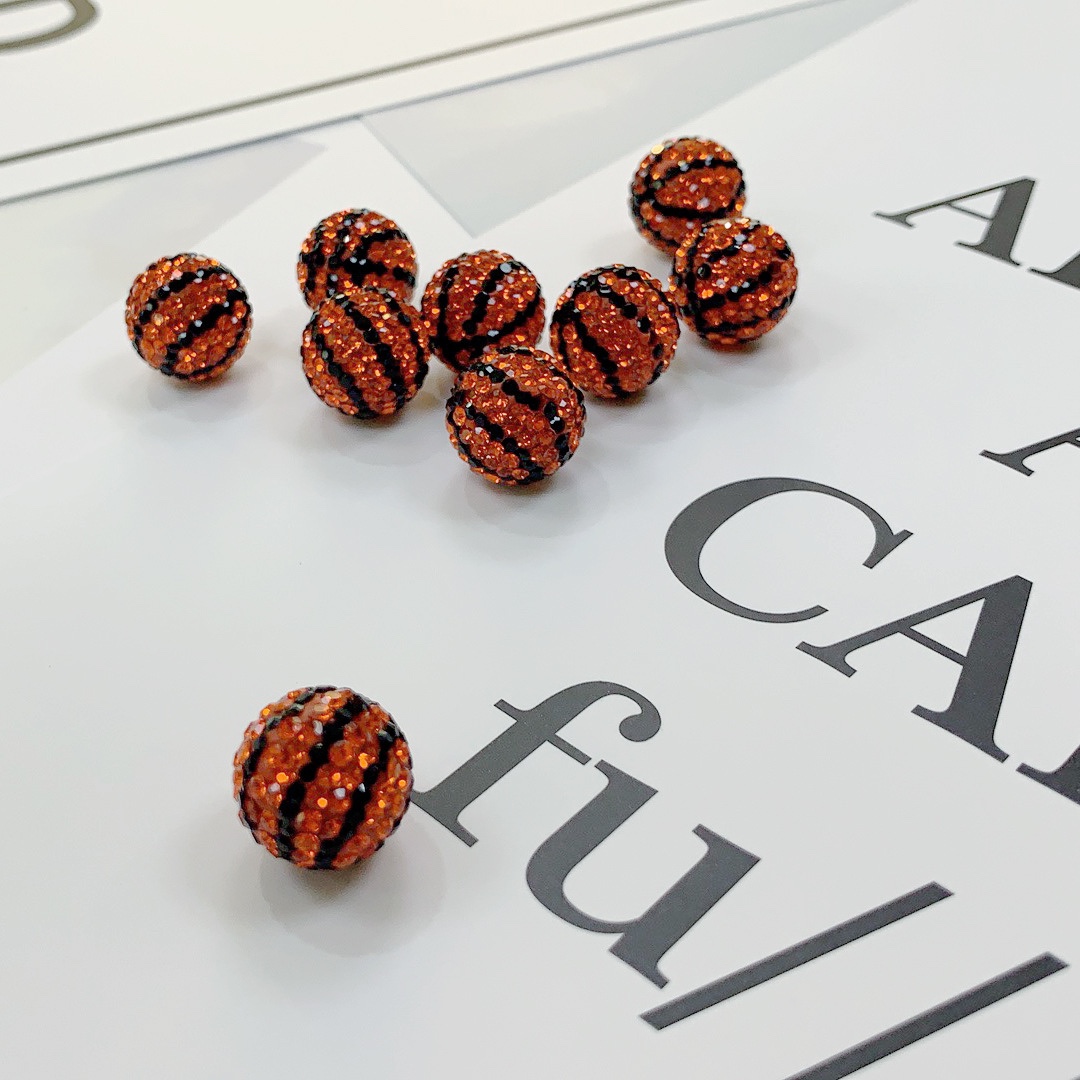 Creative jewelry accessories -12mm ceramic blue balls, straight holes, half holes Specification image