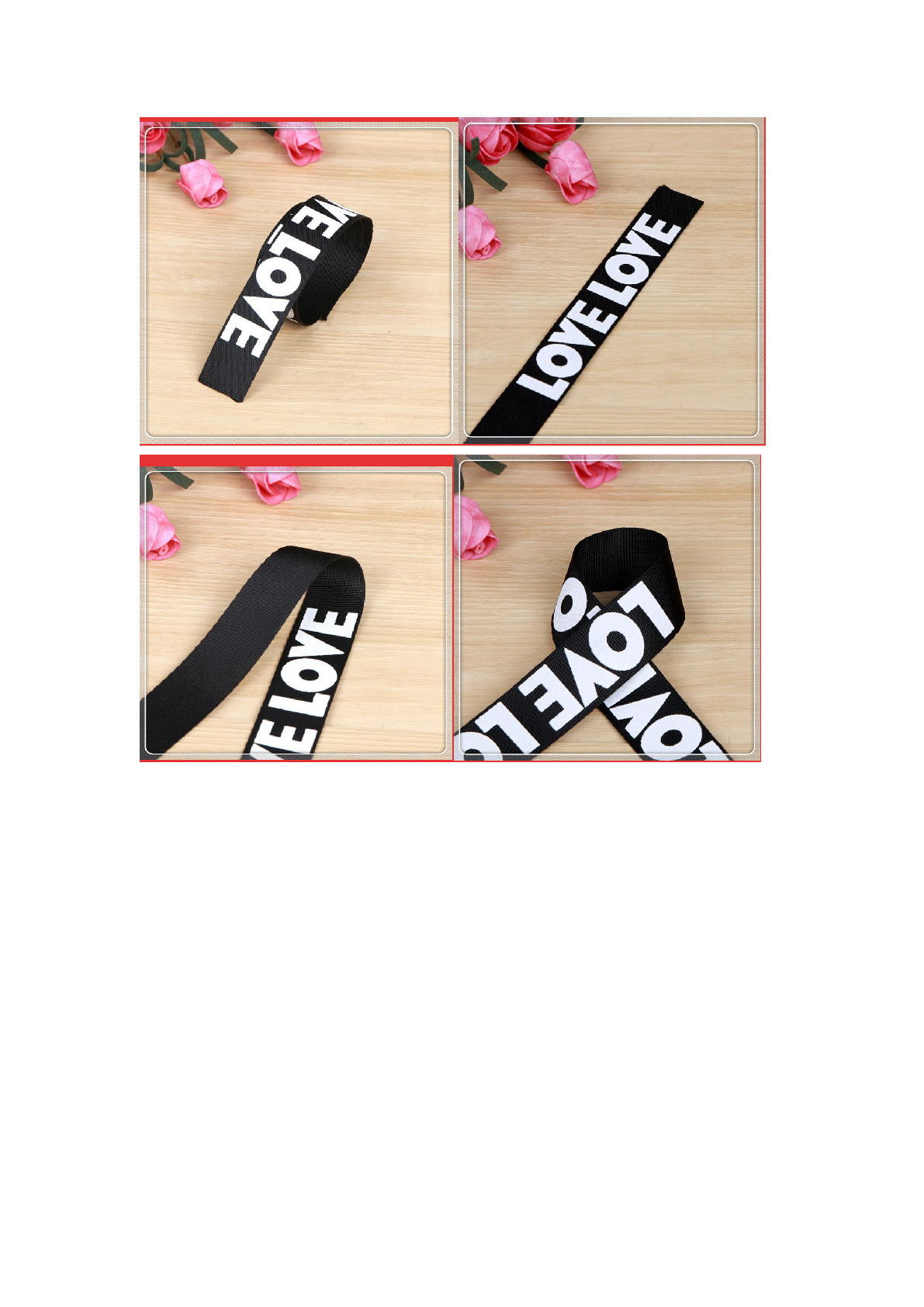厂家直销印刷LOVE手机吊带服装辅料仿尼龙涤纶织带现货款定制logo详情图3