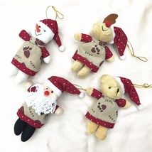 创意圣诞老人系列装饰品挂件毛绒玩具公仔玩偶花束礼盒服装辅料