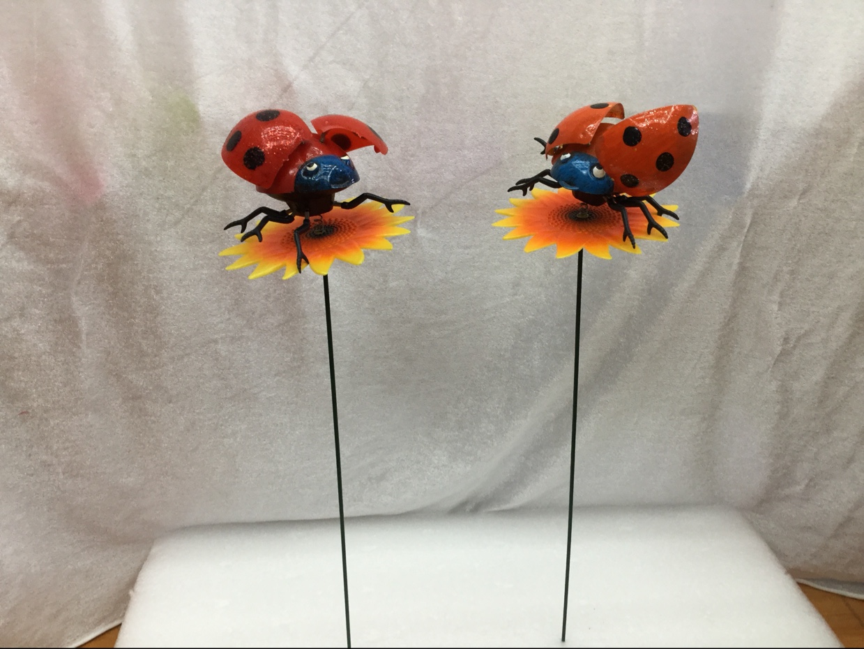 太阳花甲虫装饰工艺品3D立体彩色塑料创意家居1