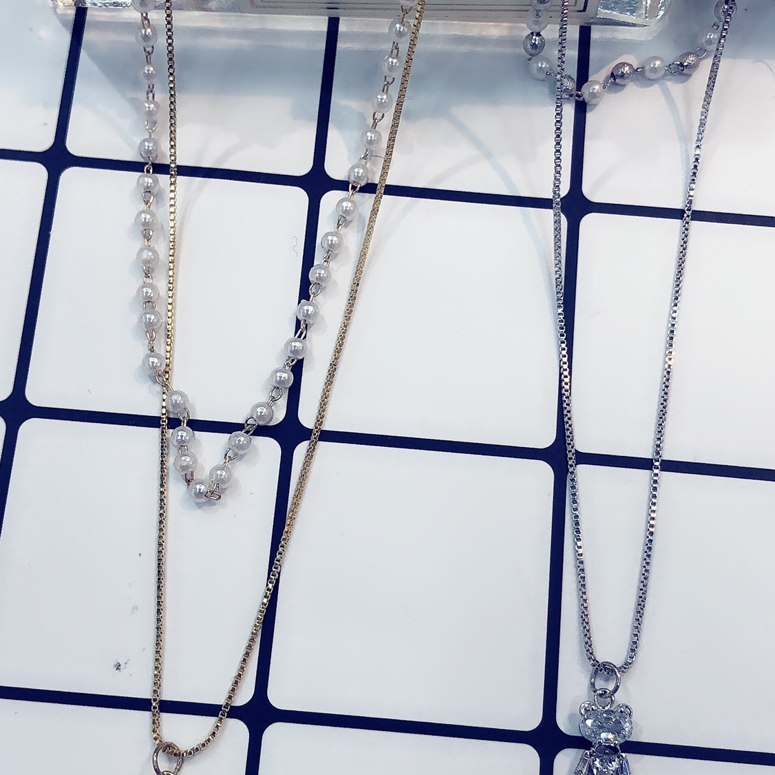 Zircon bear double-layer chain