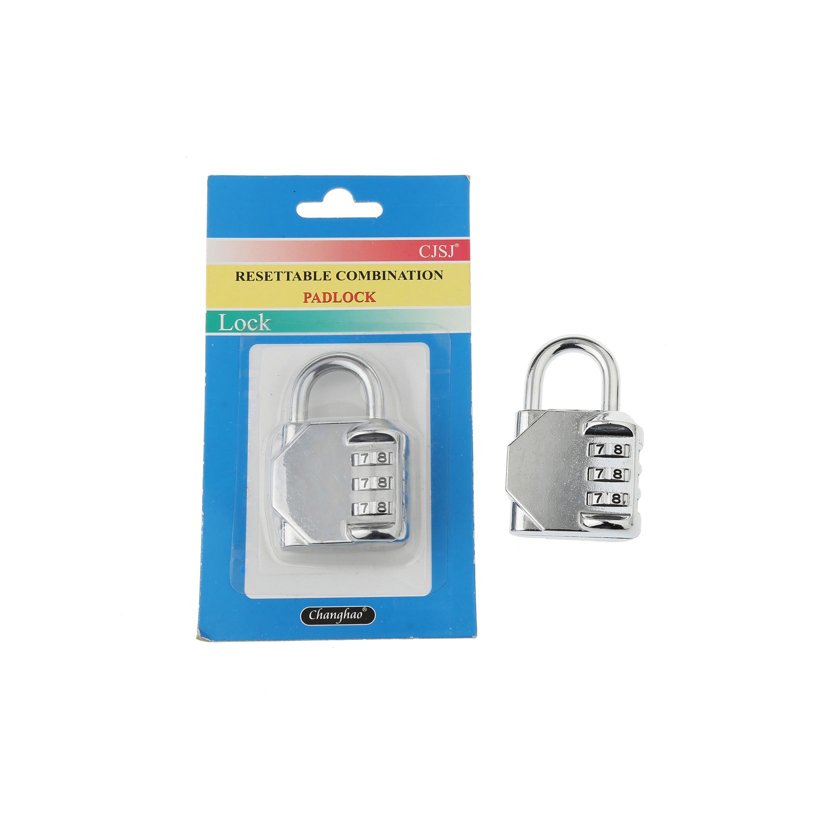 CH-603 zinc alloy luggage combination lock, 3-digit mechanical number digital lock, travel padlock Specification image