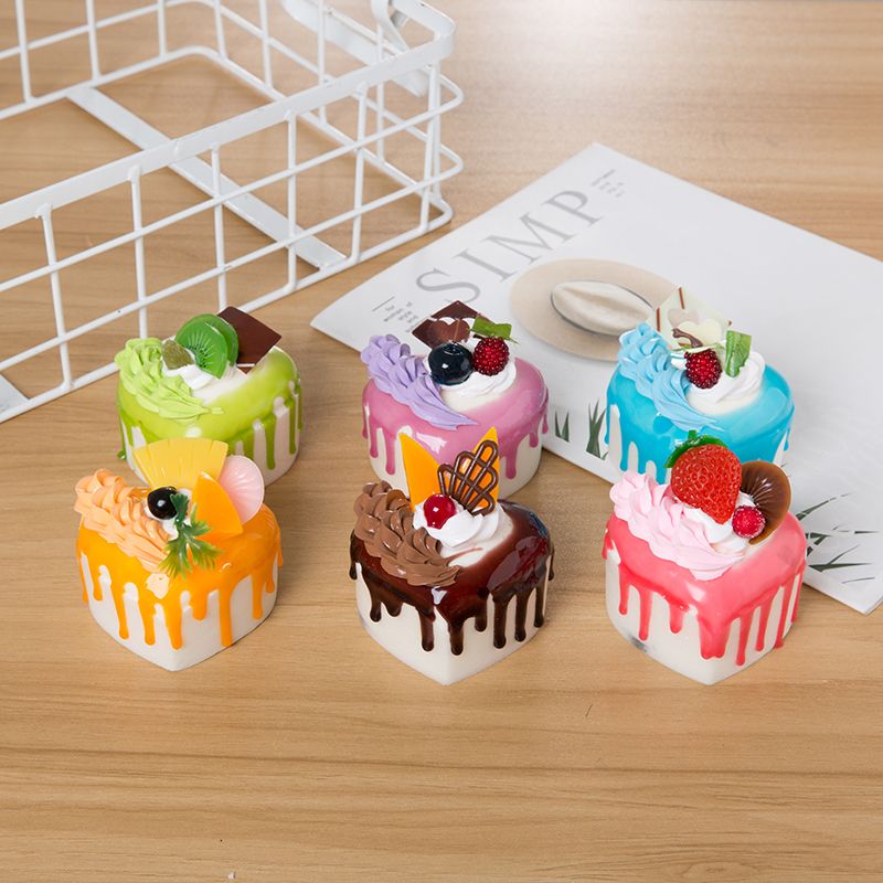 仿真心形慕斯蛋糕冰箱贴钥匙扣