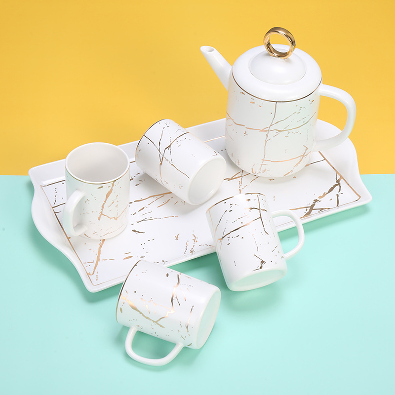 茶具/茶具套装/茶具礼品广告/羊脂白玉茶具描金/茶具礼品细节图