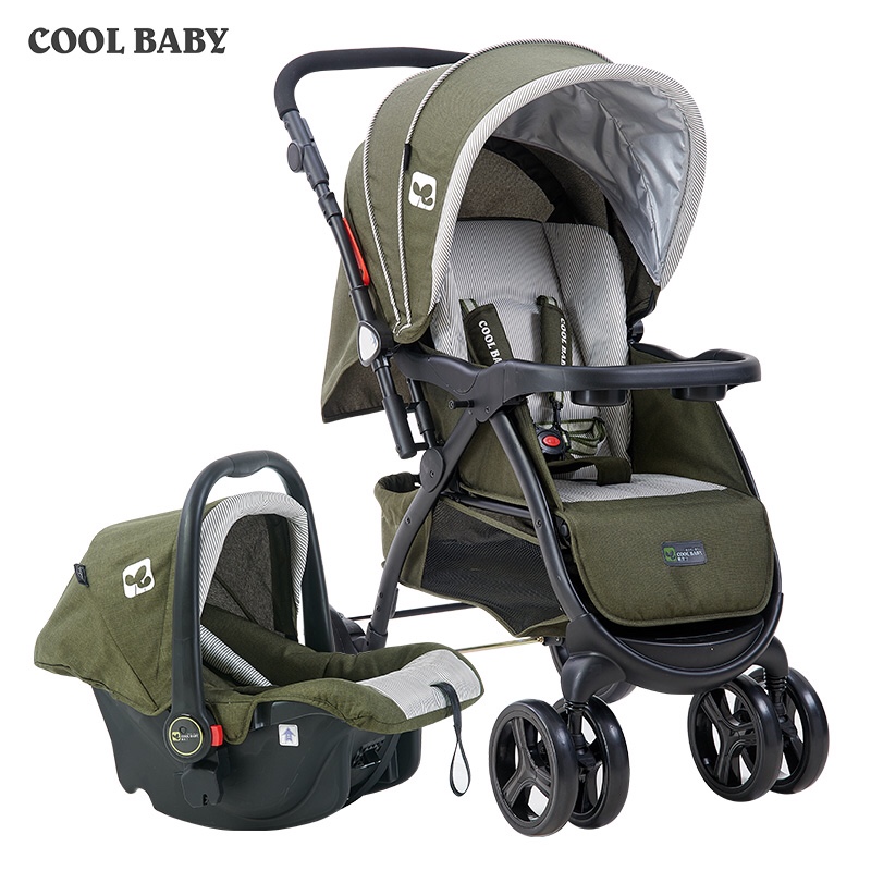 coolbaby高景观婴儿推车 宝宝双向避震可躺可坐折叠婴儿车手推车