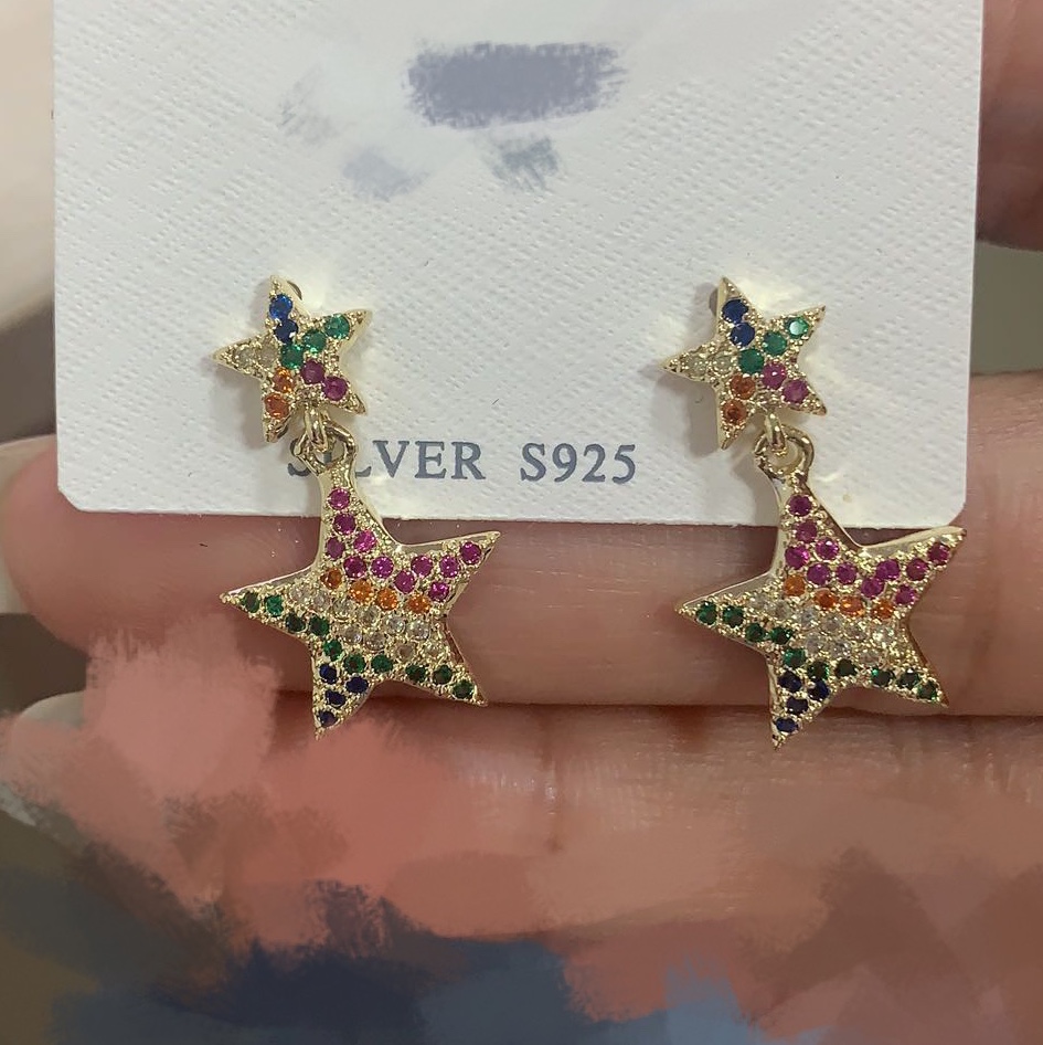 金属银针耳环