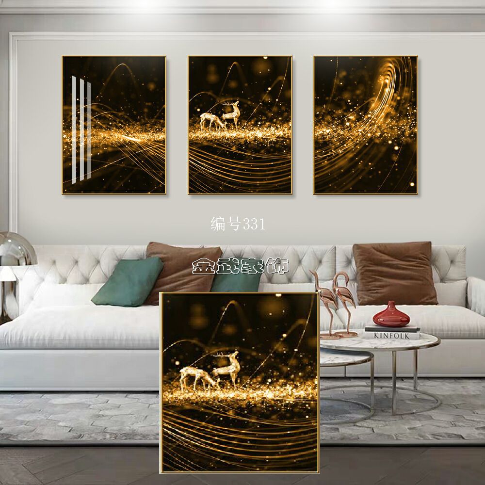 Colorful Crystal Stone Living Room Triptych undefined