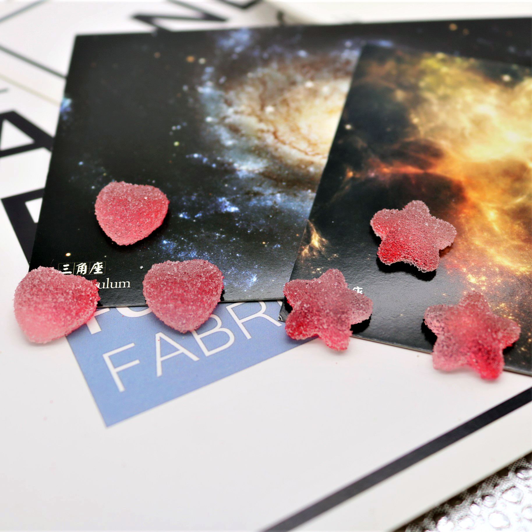 热卖爆款仿真树脂软糖渐变心形五角星手机壳diy配件美甲耳钉材料详情图7