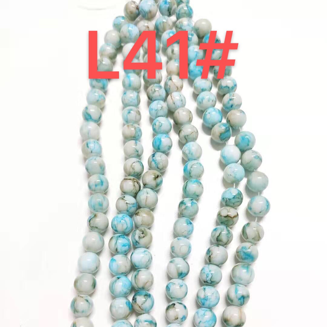 花色彩珠玻璃珠10mm