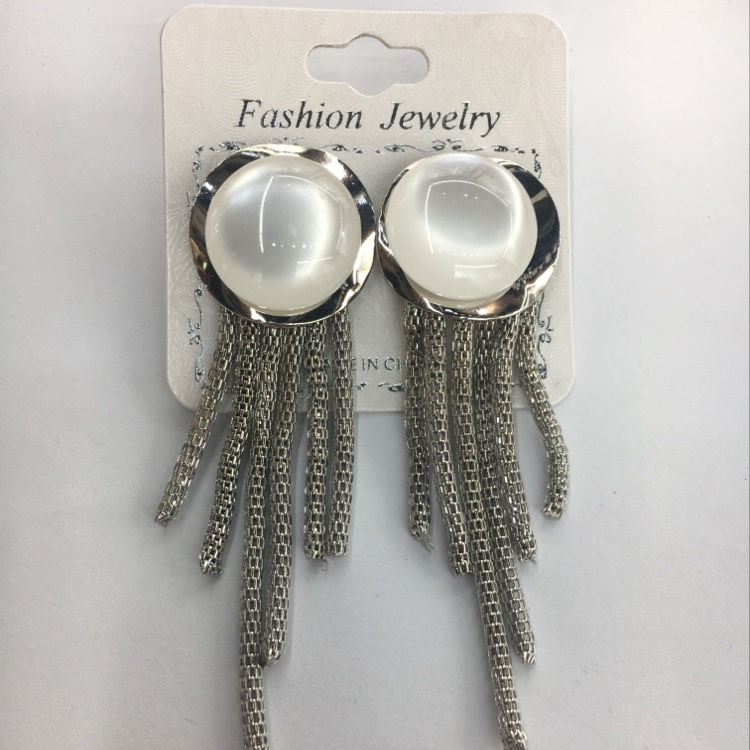 2020圆形耳环女长款流苏气质百搭显脸瘦耳饰品