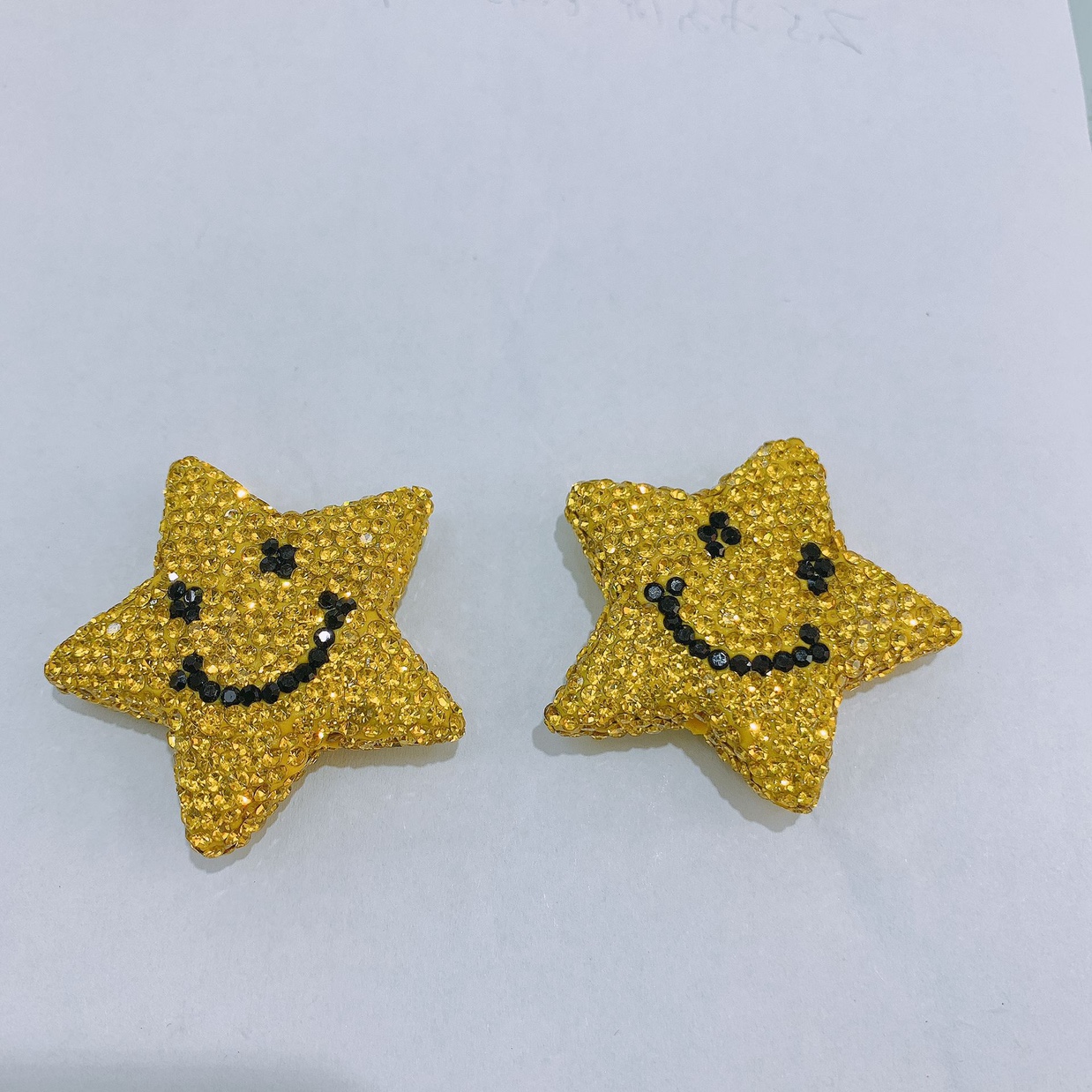 Ceramic clay creative accessories -37mm and 27mm five-pointed star smiling faces