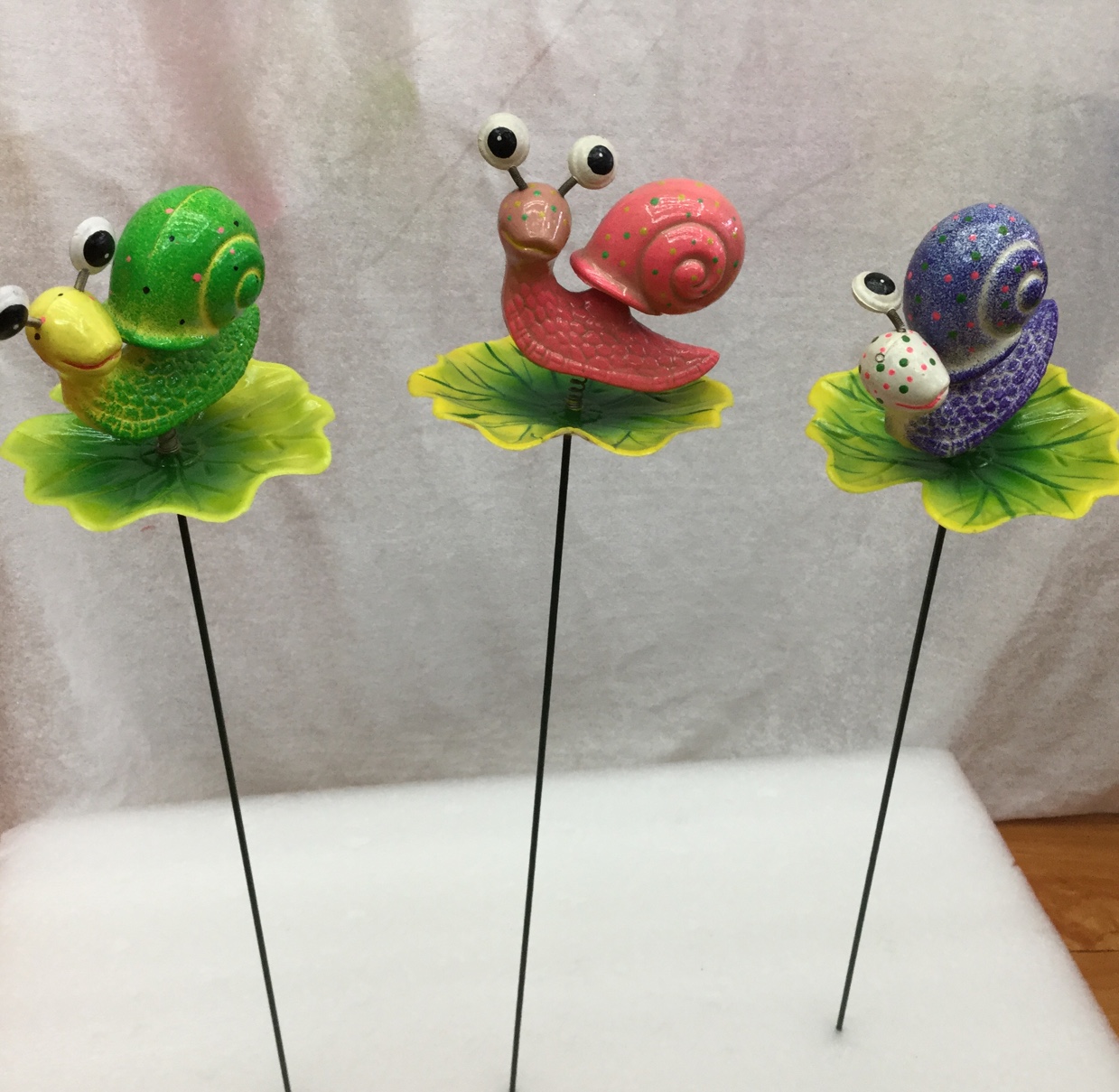 荷叶蜗牛家居装饰工艺品3D立体彩色塑料创意家居1