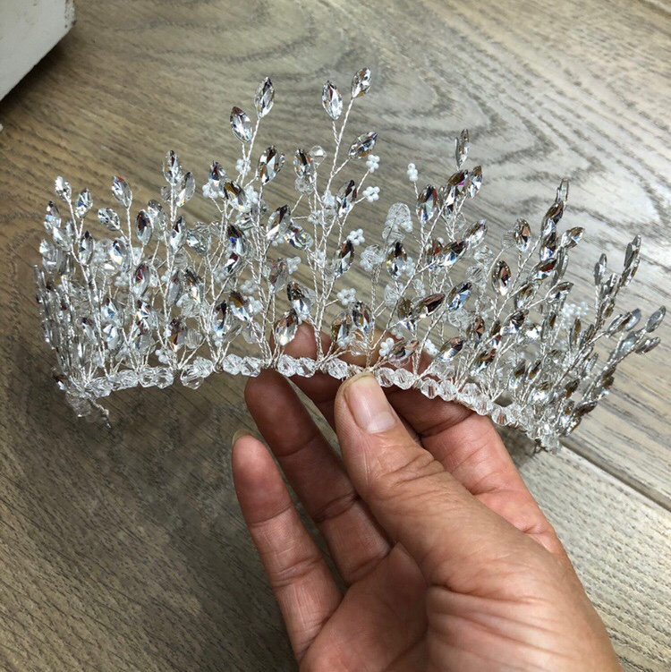New popular hair accessories Bridal tiara rhinestone crystal tiara Bridal tiara zircon rhinestone bridesmaid tiara headband photograph bridal tiara wedding ornaments bridal tiara thumbnail