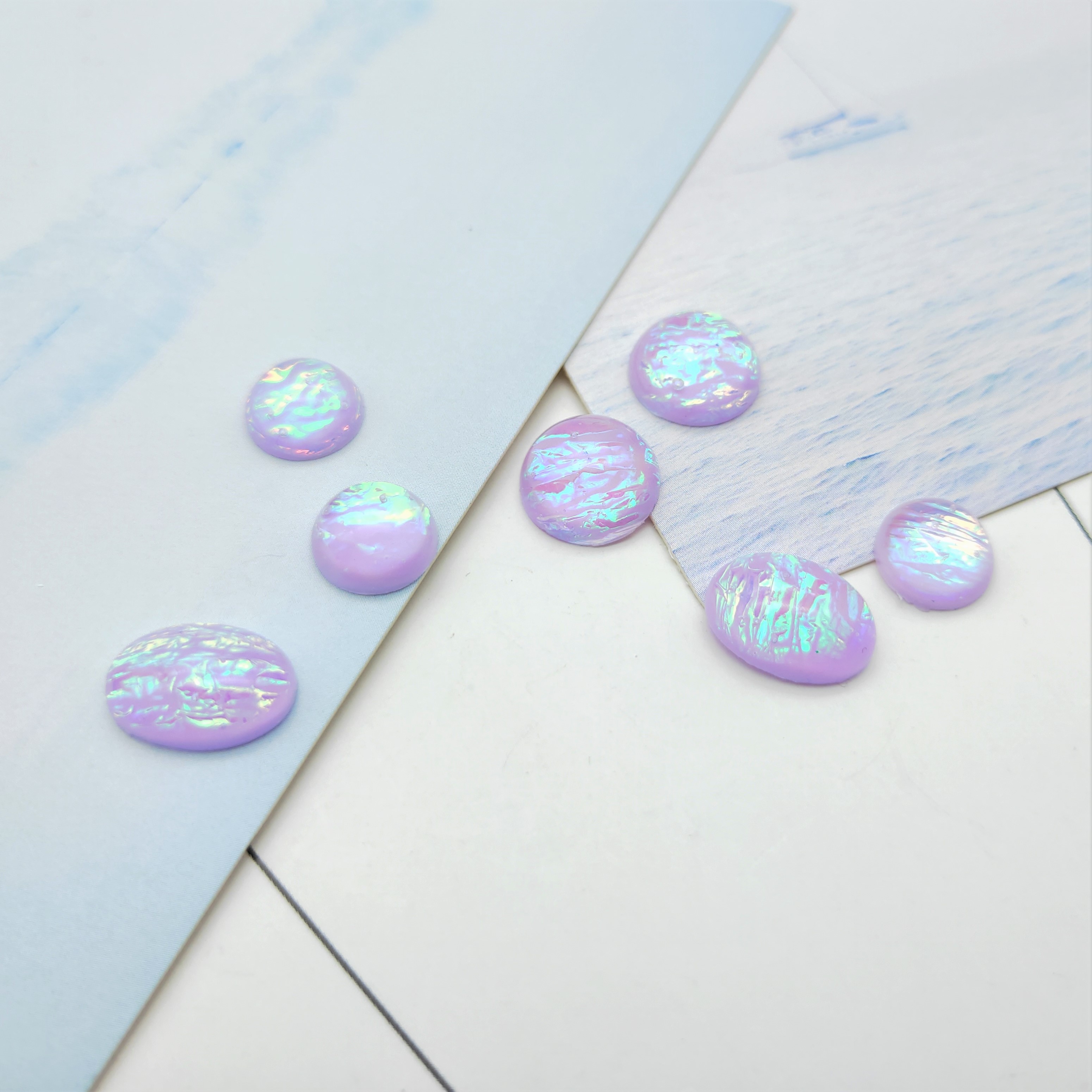 Resin semi-circular dreamy color paper patch multi-color inlay material diy earrings, hairpins, pendants, necklace accessories detail image 2