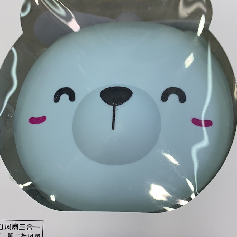 灯光小熊化妆镜风扇细节图