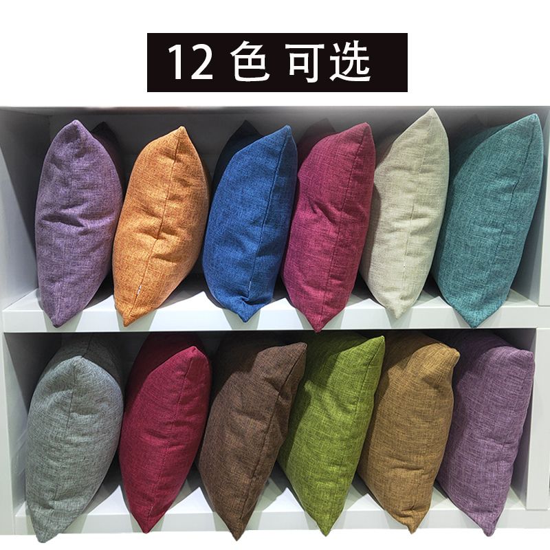Plain cotton and linen sofa cushions thickened square pillows with plain linen pillows living room pillows and pillow cases