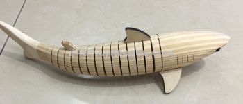 木质鲨鱼 木质玩具 鲨鱼 白胚 DIY涂色