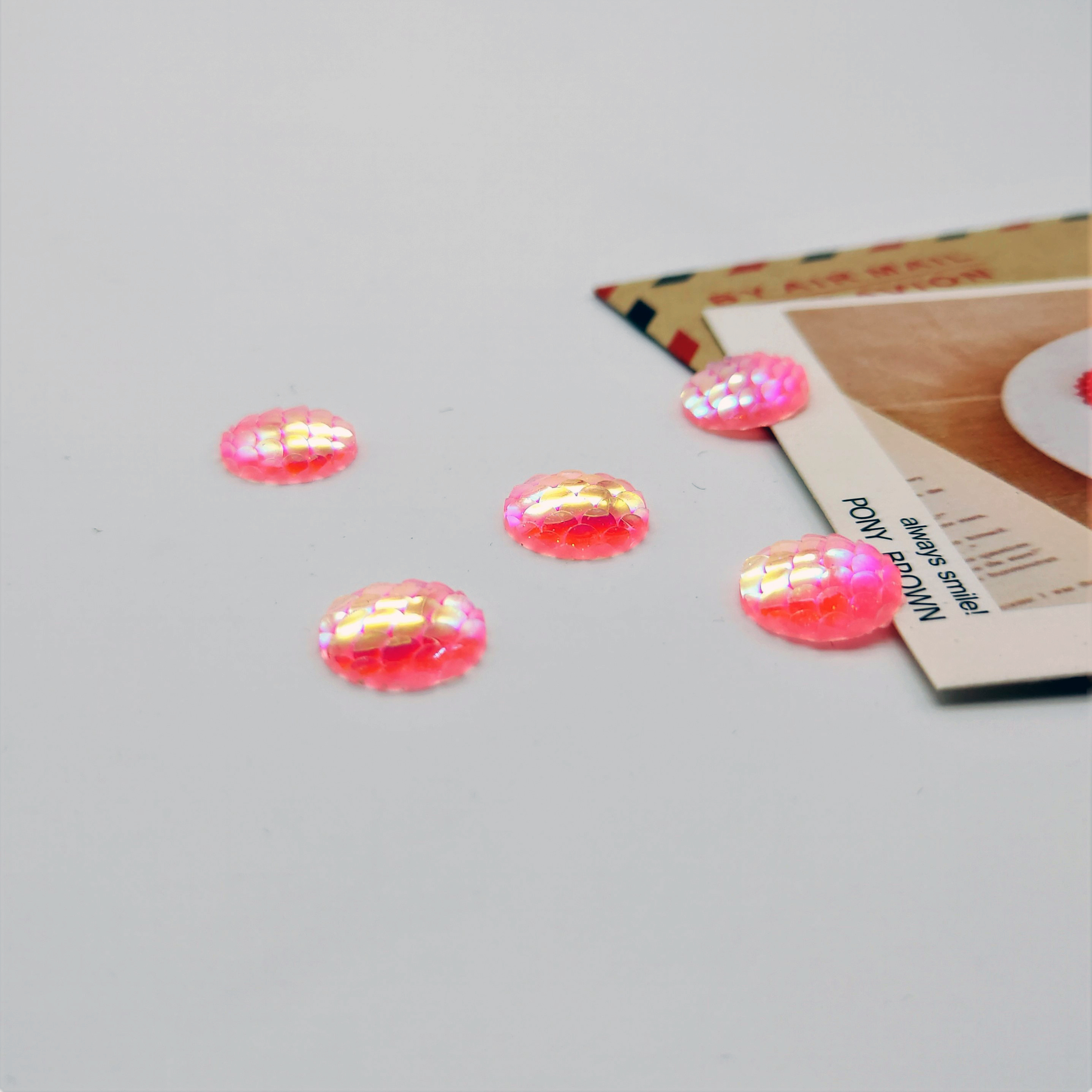 树脂圆形鱼鳞片12mm戒面手工diy发簪子耳环制作配件汉服配饰详情图5