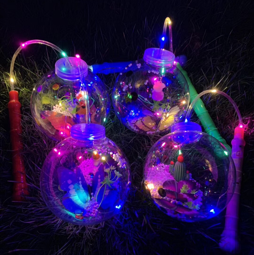 With light 15 cm large lantern ball and butterfly cartoon thumbnail