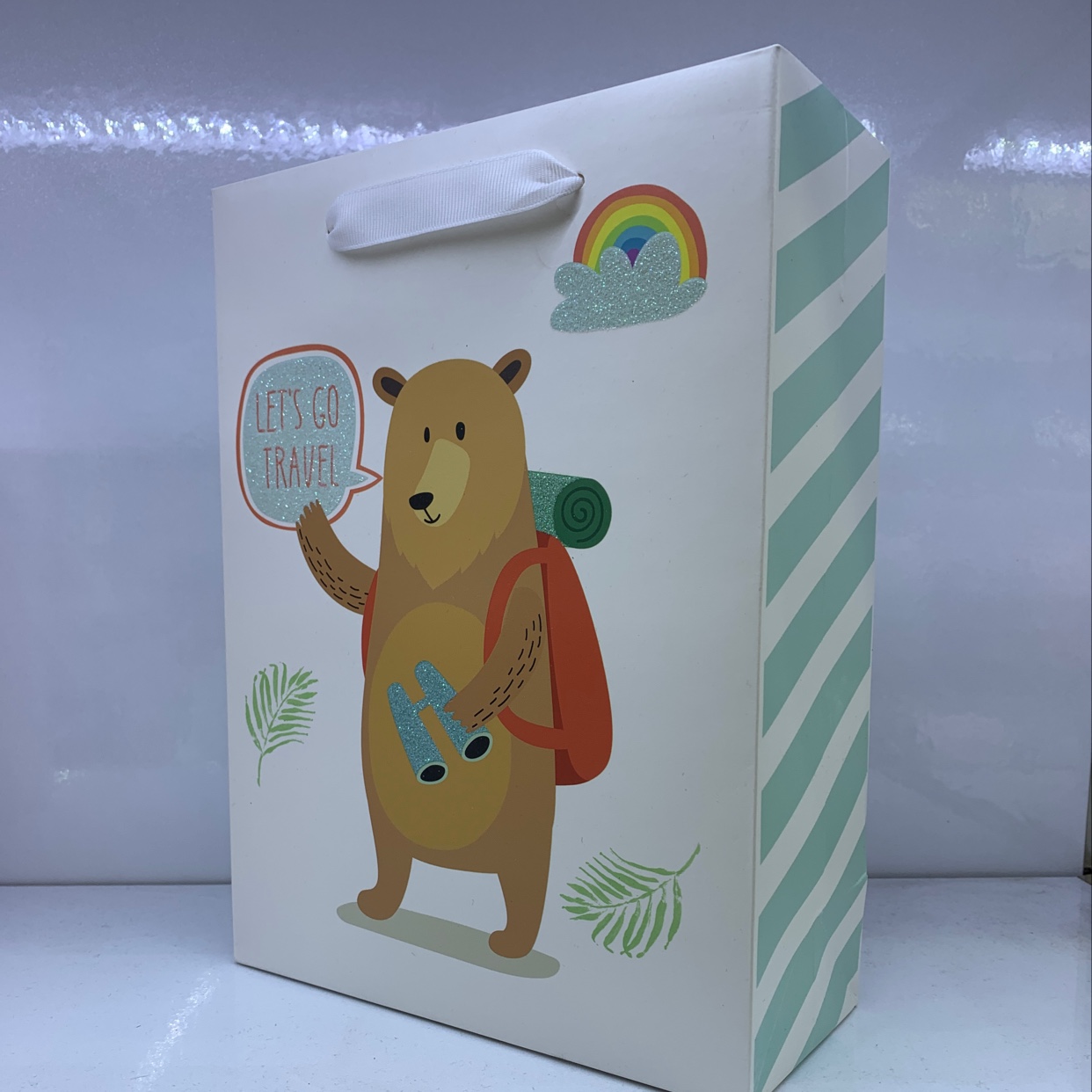 棕熊旅游礼品袋儿童礼品袋子宝宝幼儿园生日会小礼物伴手礼袋透明手提袋包装盒空