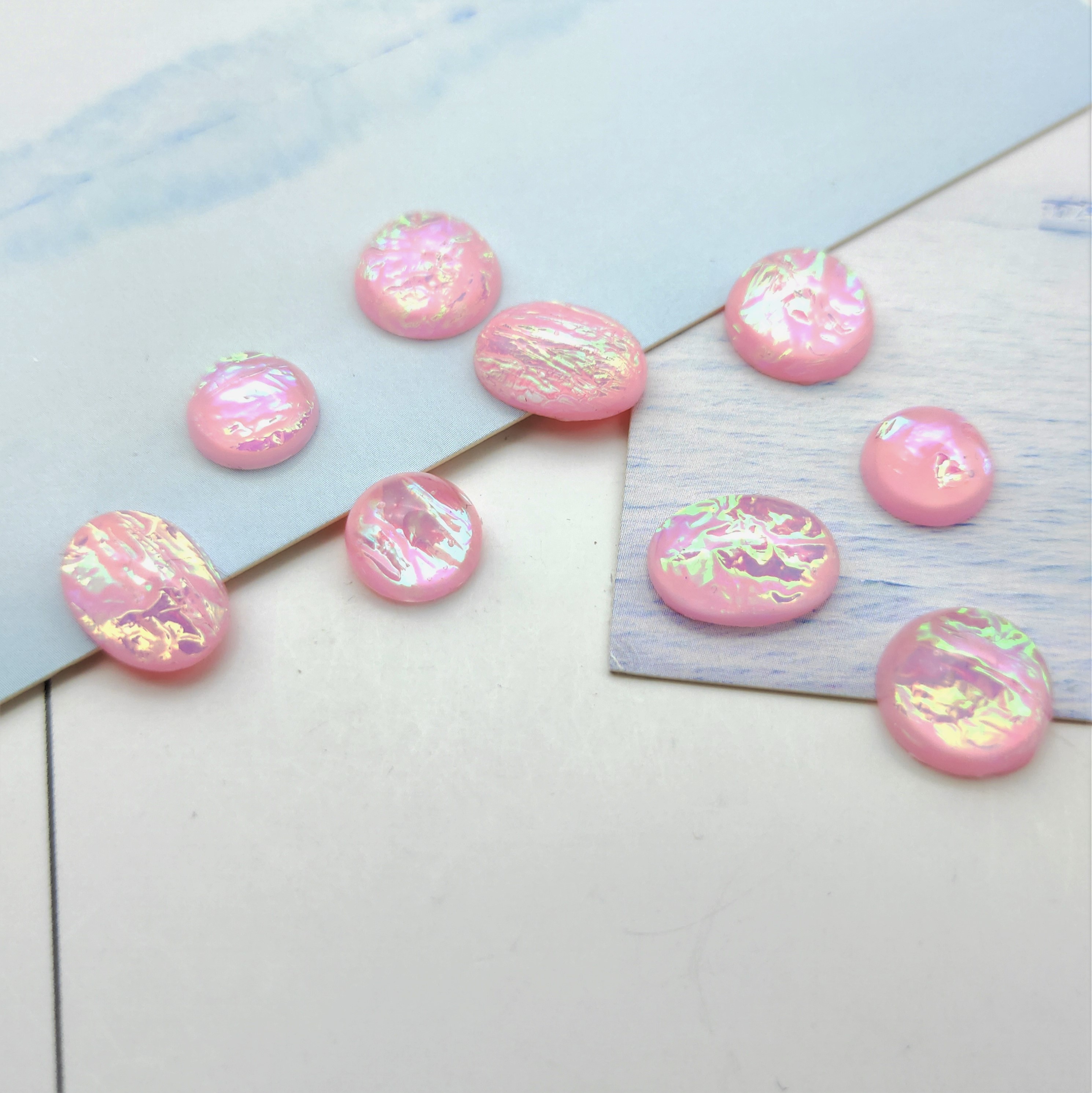Resin semi-circular dreamy color paper patch multi-color inlay material diy earrings, hairpins, pendants, necklace accessories detail image 5