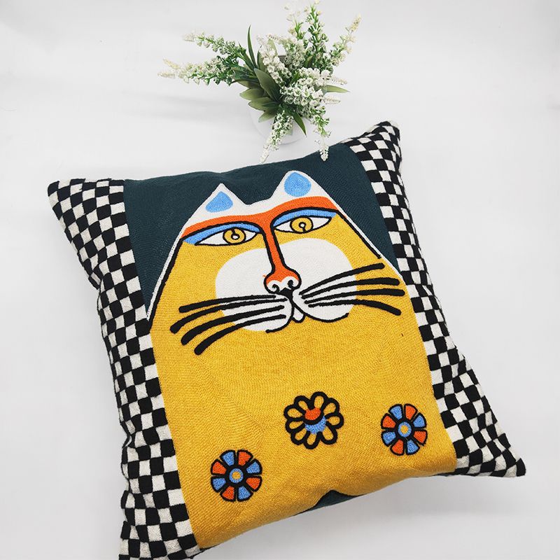 Factory direct Picasso style personality cat series best-selling pillow cover sofa cushion home pillow thumbnail