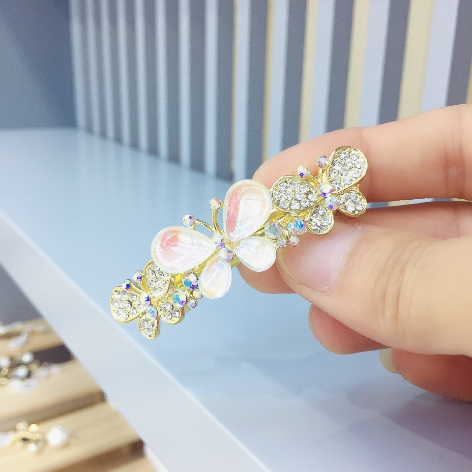 发夹后脑勺发卡顶夹蝴蝶结夹盘发夹水晶女卡子水钻头饰韩国成人发饰详情3