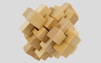 木制二十四根锁 孔明锁 成人智力解锁玩具 神奇积木 挑战IQ玩具