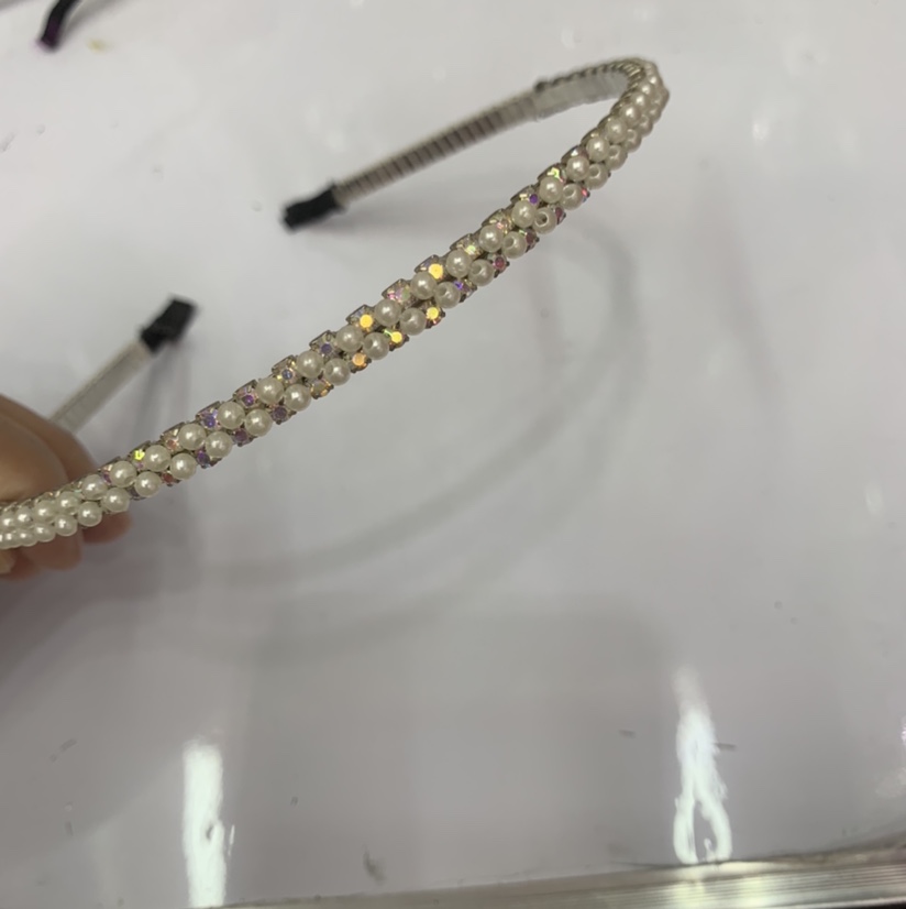 Hecho a mano broca de perla hebilla tendencia de la moda versátil para las señoras simple cabeza aro de pelo venus adornos