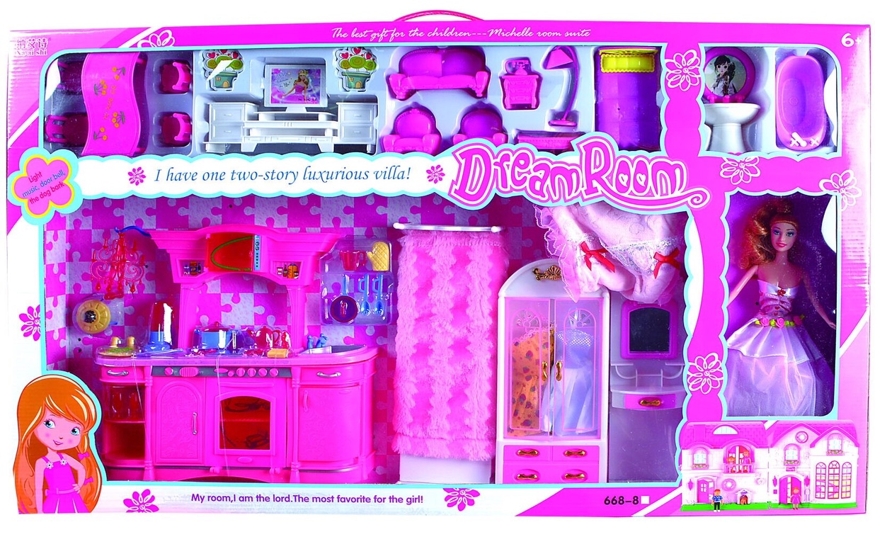 时尚芭比娃娃厨房别墅家具换装套装