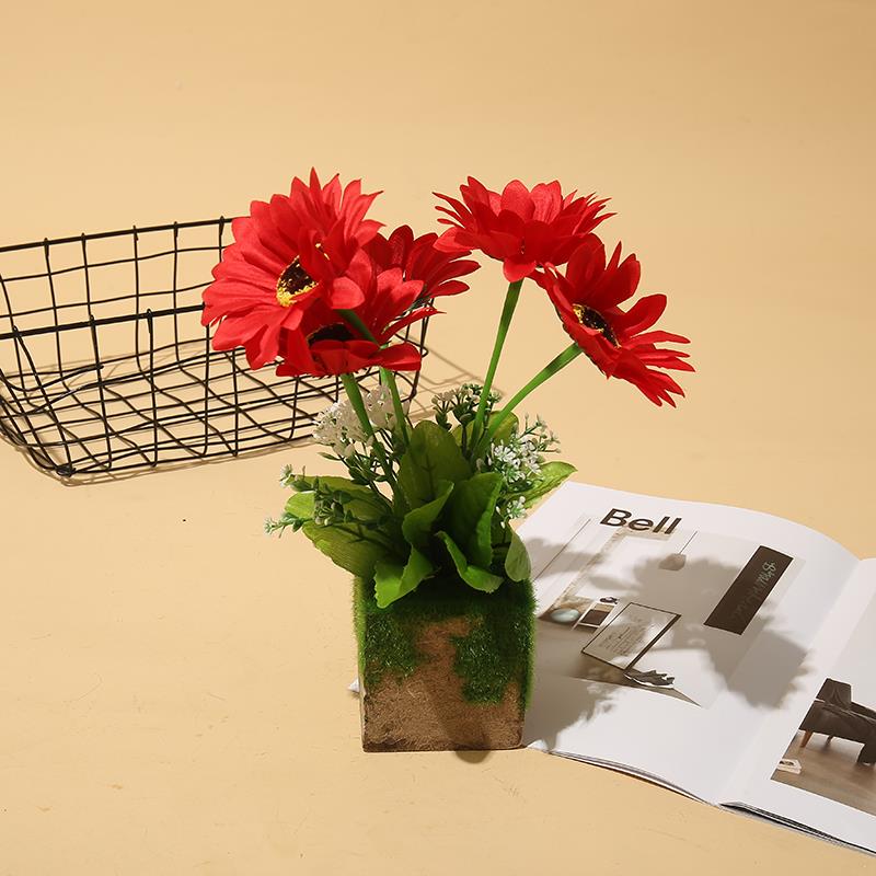 厂家直销欧式仿真花向日葵植物盆栽 假花盆景摆件家居装饰结婚礼物产品图
