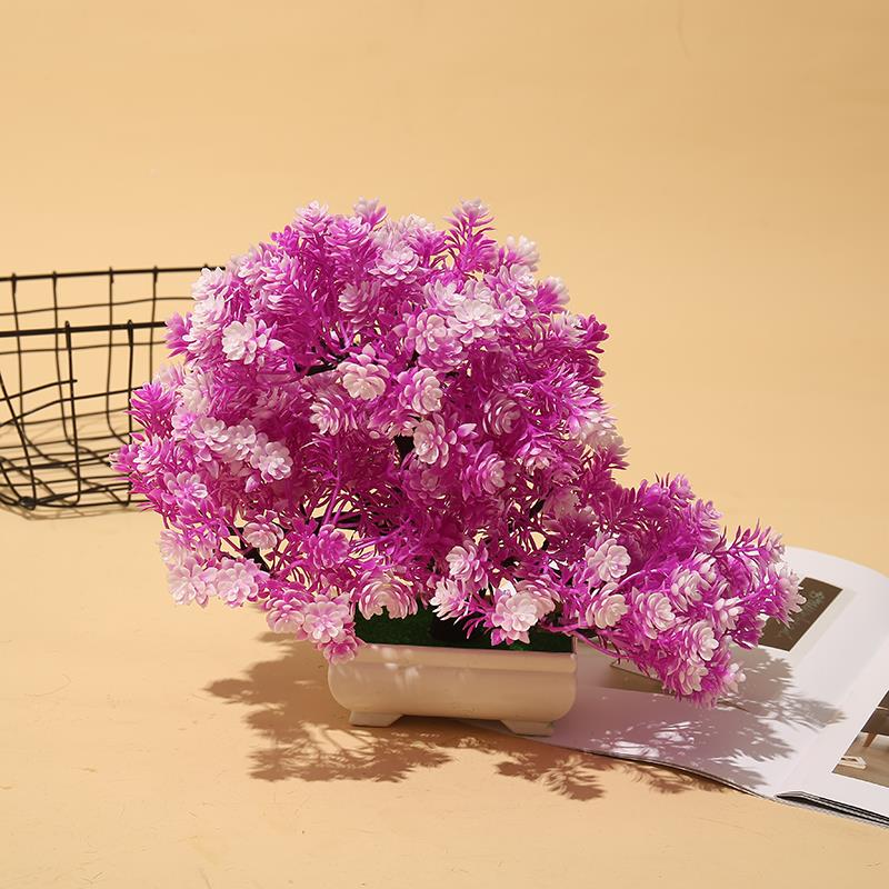 厂家直销迎客松仿真花植物盆栽 假花盆景摆件家居装饰结婚礼物