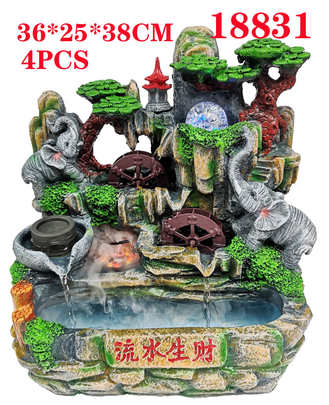 18835假山工艺品流水喷泉风水轮树脂摆件创意树脂工艺家居装饰品详情图7