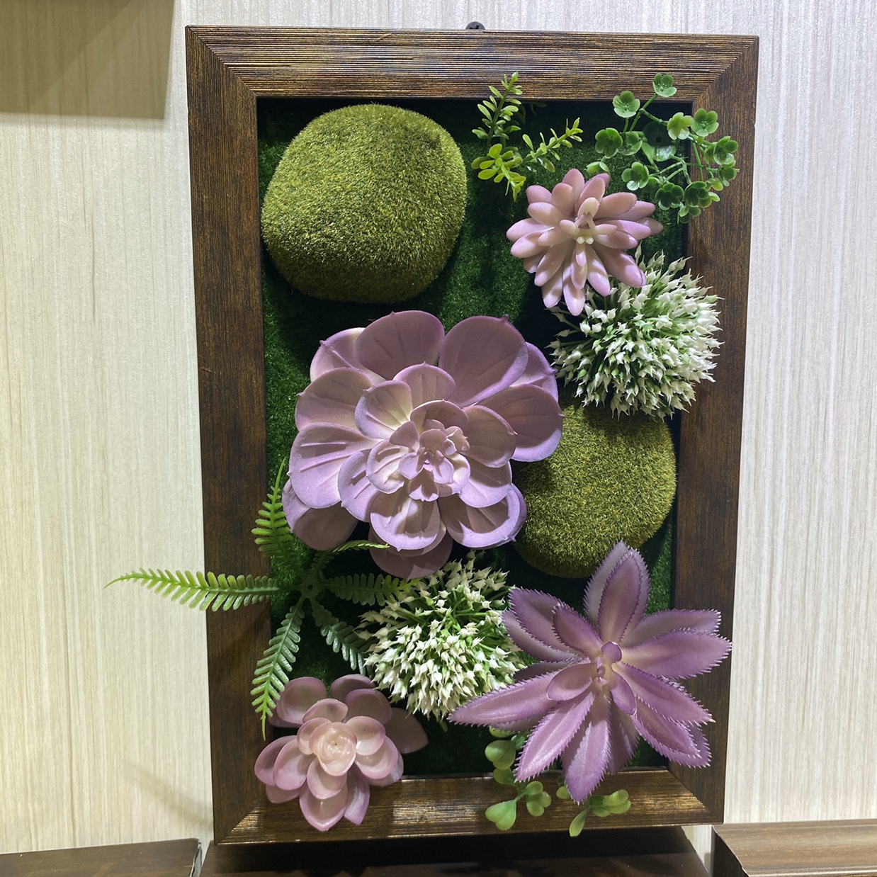 凌云工艺 义乌好货 发泡材质相框仿真多肉画，可立，可挂。家居摆件！