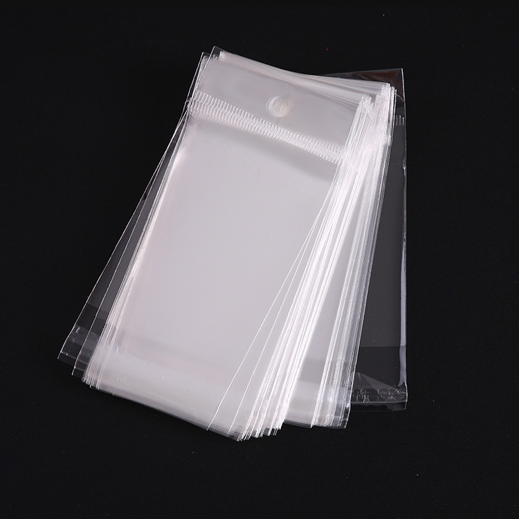 Qinyun thickened opp bag 13*18 white card head bag transparent hanging hole jewelry packaging bag 1632 details Picture