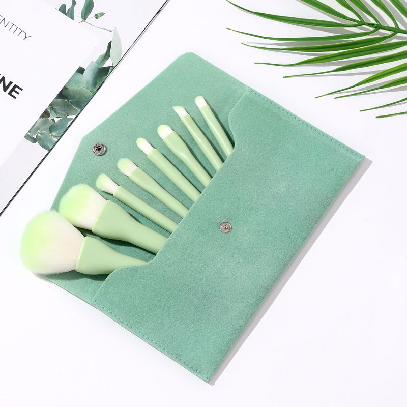 Eimei 8 Makeup Brush Brush Brush Blush Brush Highlight Brush Eyeshadow Brush Smudge Brush Green Item Picture