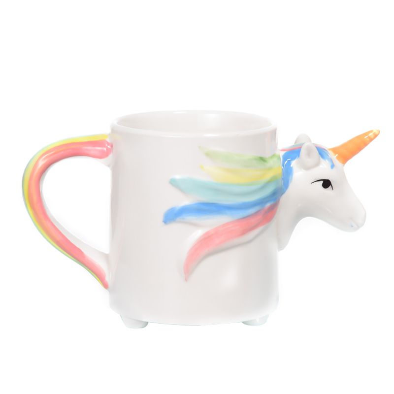 Rainbow Horse Ceramic Mug Cartoon Cute Rainbow Horse Cup 3D Three-Dimensional Rainbow Horse Coffee Cup Cartoon Cup details Picture
