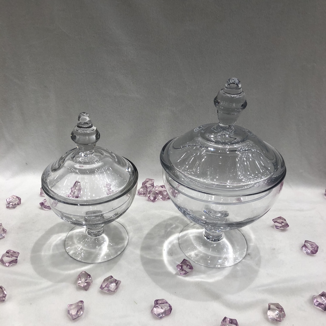 Clear glass candy jar Sugar jar Creative wedding dessert with lid