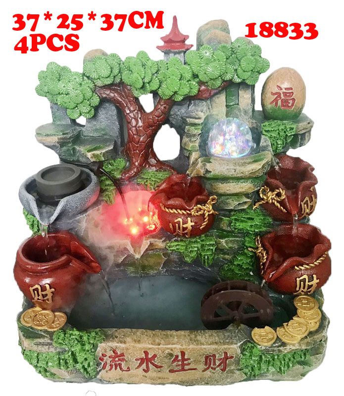 18833假山工艺品流水喷泉树脂摆件创意树脂工艺家居装饰品送礼 佳品