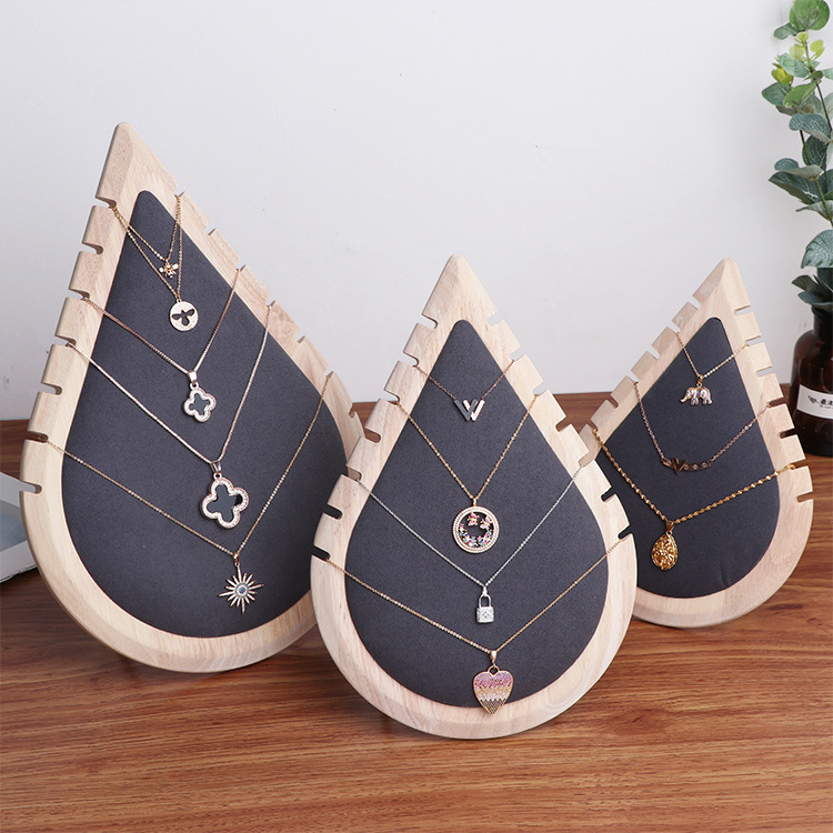Creative high-grade log necklace display stand set flannel necklace stand Jewelry store counter window display props